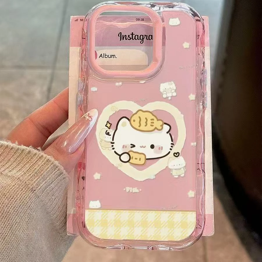 小猫鲷鱼烧适用于苹果16Pro手机壳iPhone15promax可爱14/13新款女