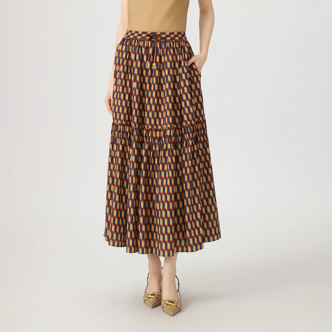 AMASS/阿玛施服饰新款高腰彩条纹时尚百搭显瘦半身裙5200408