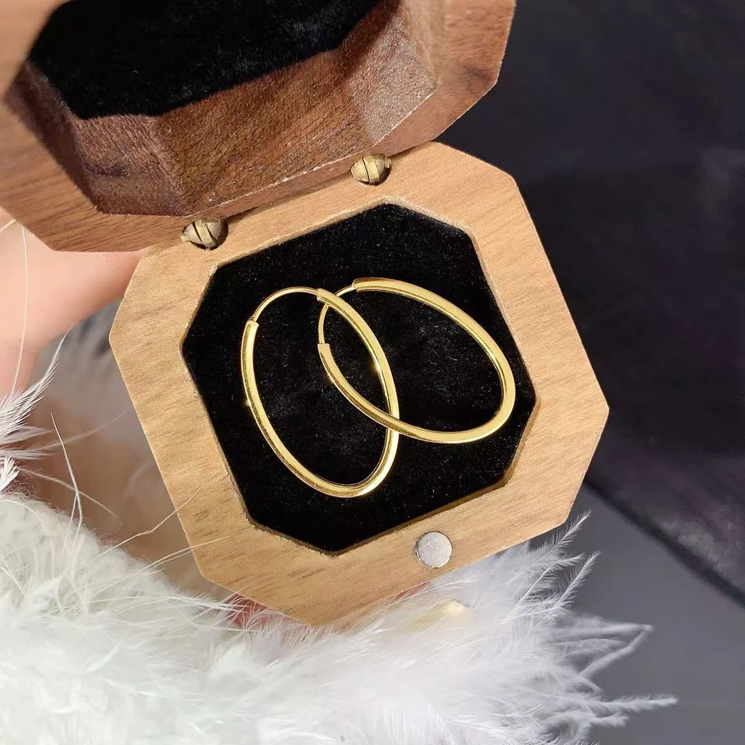 【伟新源】足金999 5G工艺  椭圆耳圈2.47克