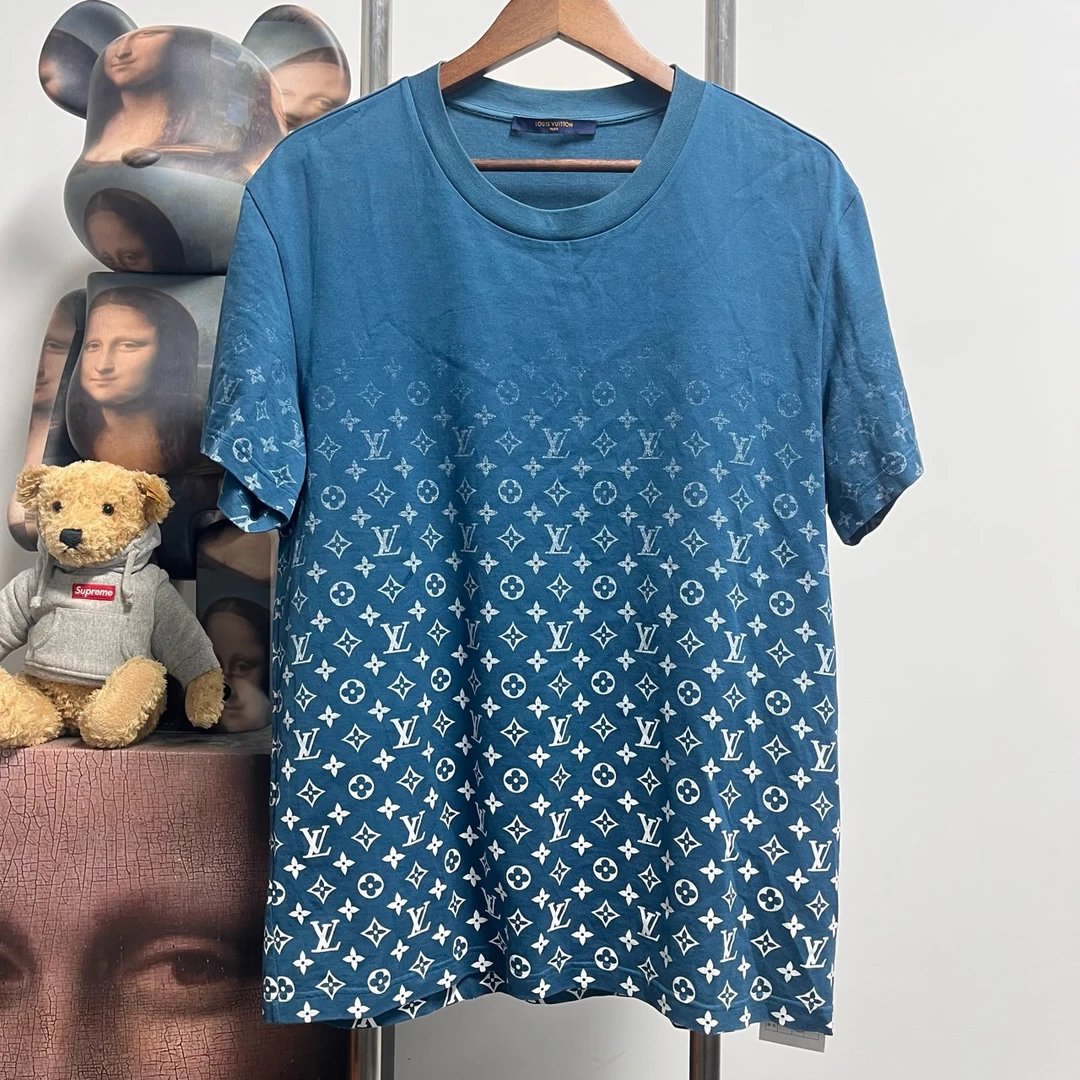 99新 LouisVuitton/路易威登 渐变老花短袖 XL 衣长70胸围57g0301