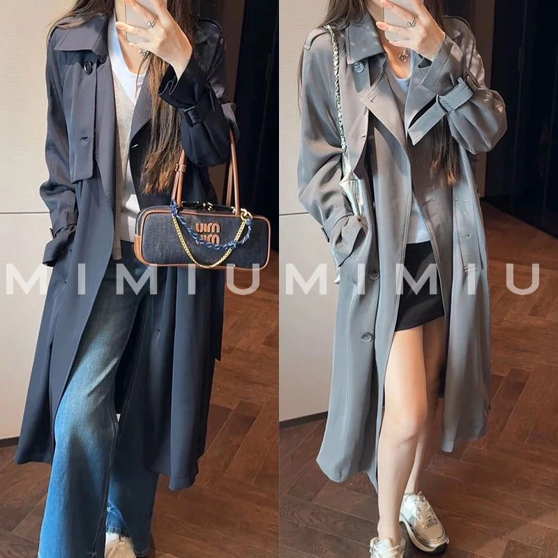 【mimius】U 慵懒老钱感高智松弛大翻领风衣外套 G08079