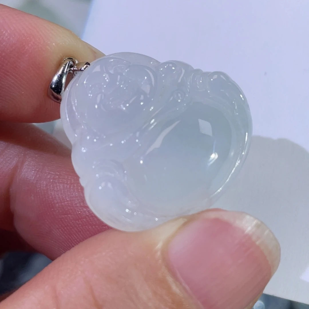 翡翠银S925镶嵌颈饰佛公