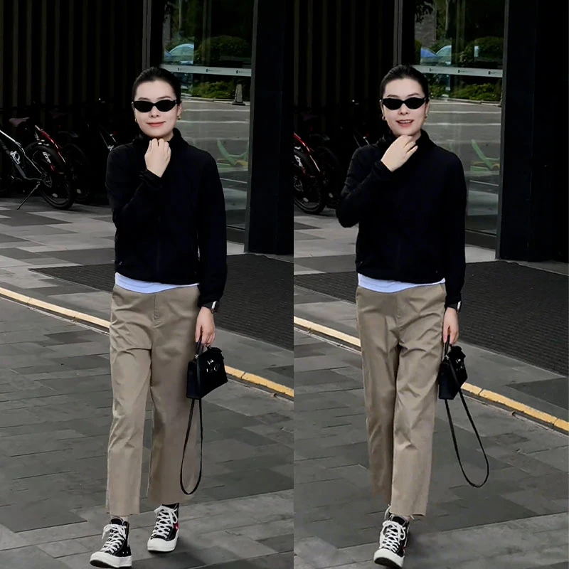 2025秋季新款设计感时尚套装百搭长袖开衫外套女九分休闲裤两件套