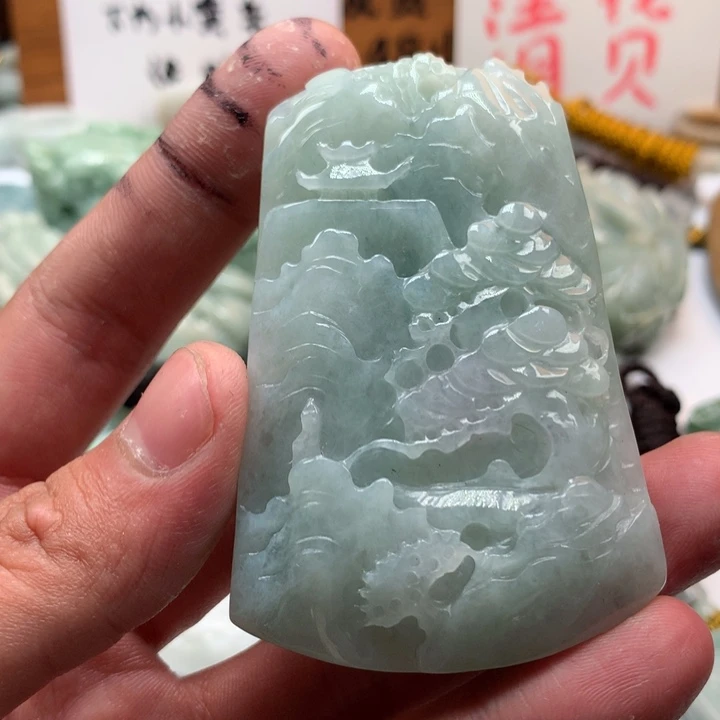 翡翠未镶嵌颈饰保真天然a货翡翠