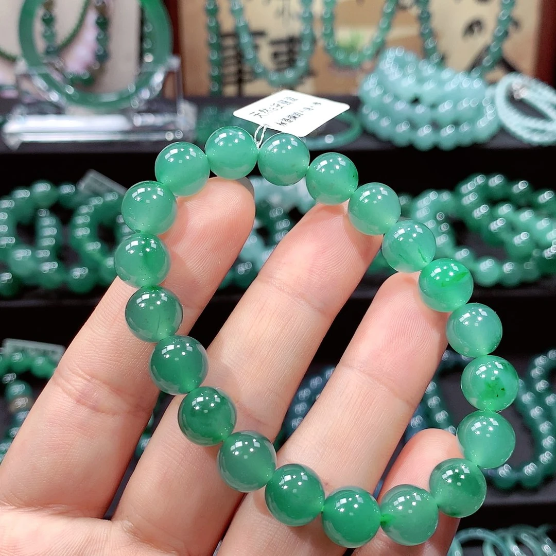 翡翠未镶嵌手链卡9.8