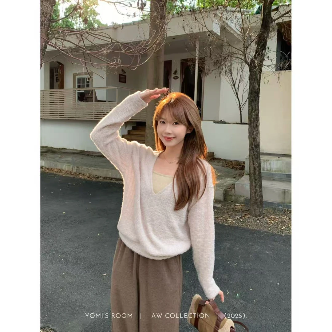 YOMI小个子【半岛弥香】真两件毛衣开衫温柔显白显瘦复古女秋季