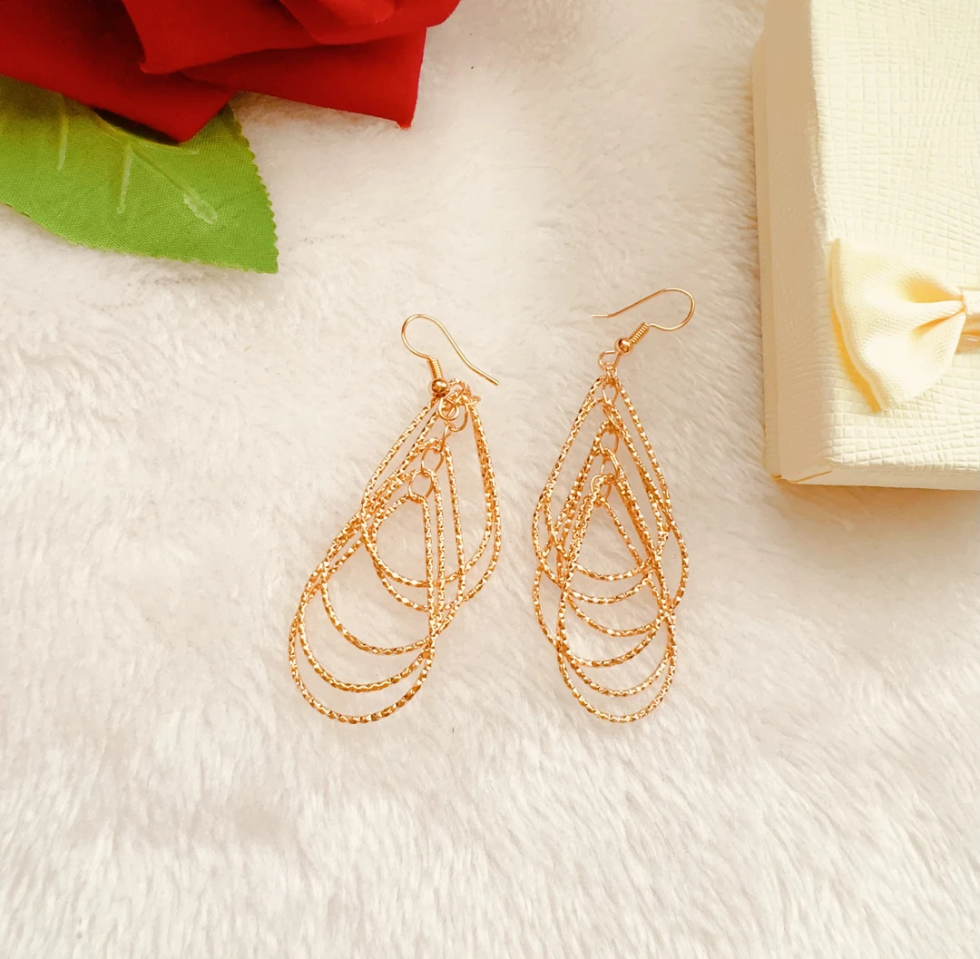铜合金耳饰 parilar新款玫瑰金色圈圈耳环时尚个性834