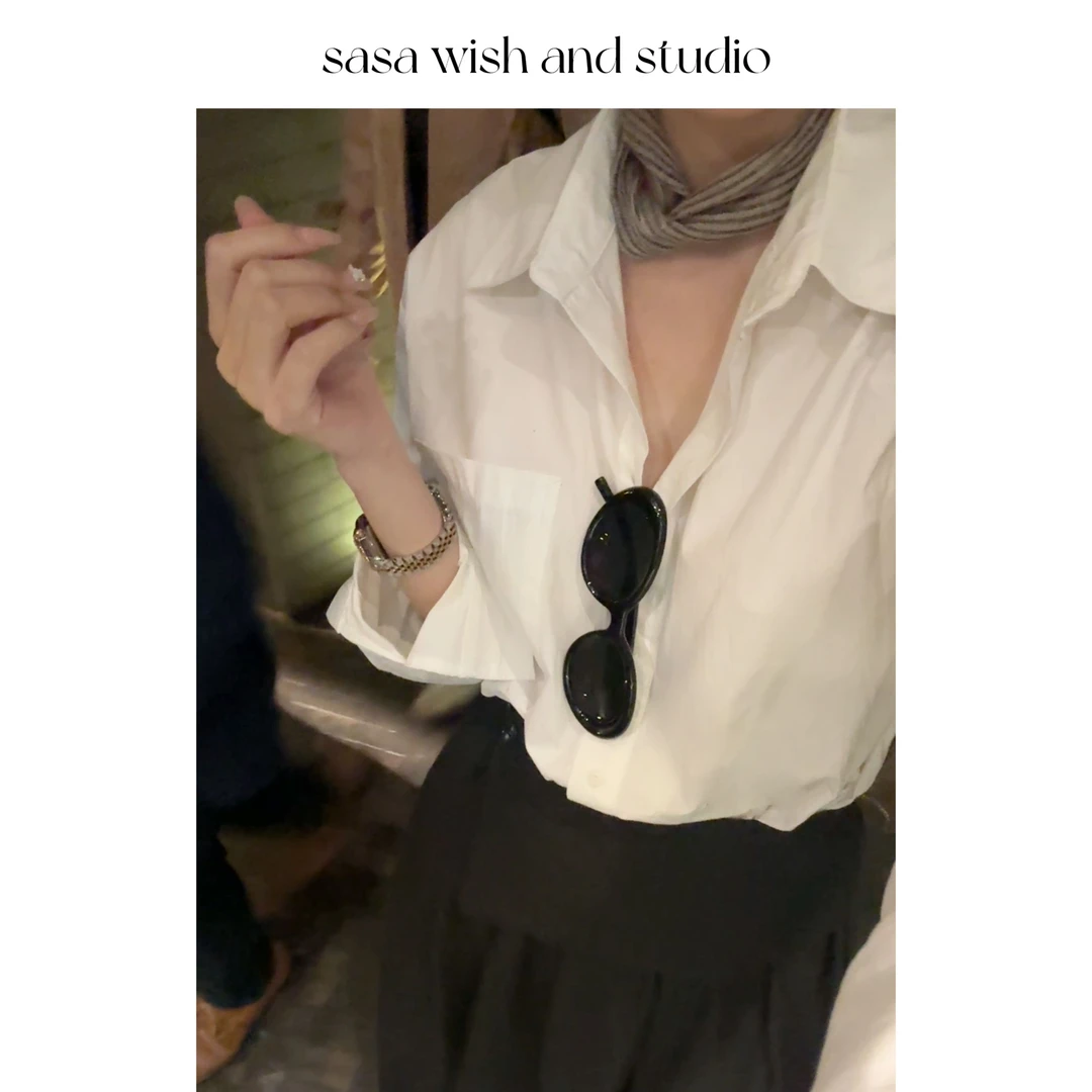 新款宽松长袖衬衫小众显瘦时尚衬衫 5156