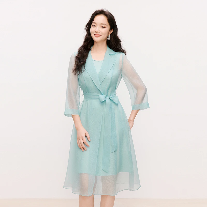 Koradior/珂莱蒂尔夏季新款欧若风真两件连衣裙时尚气质KF10332K4