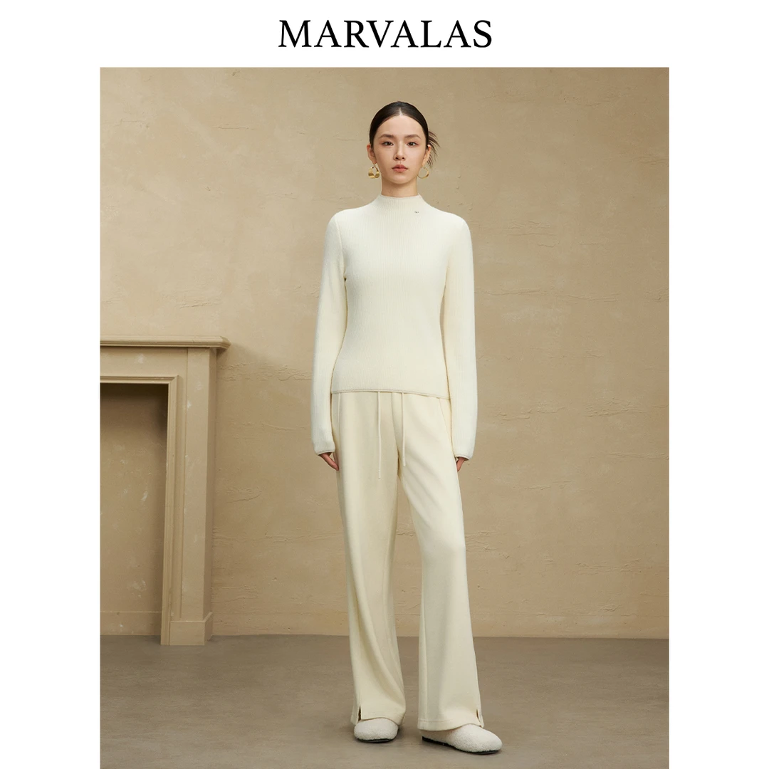 【粉丝专属】绵羊毛混纺针织衫冬季半高领上衣百搭套头衫女