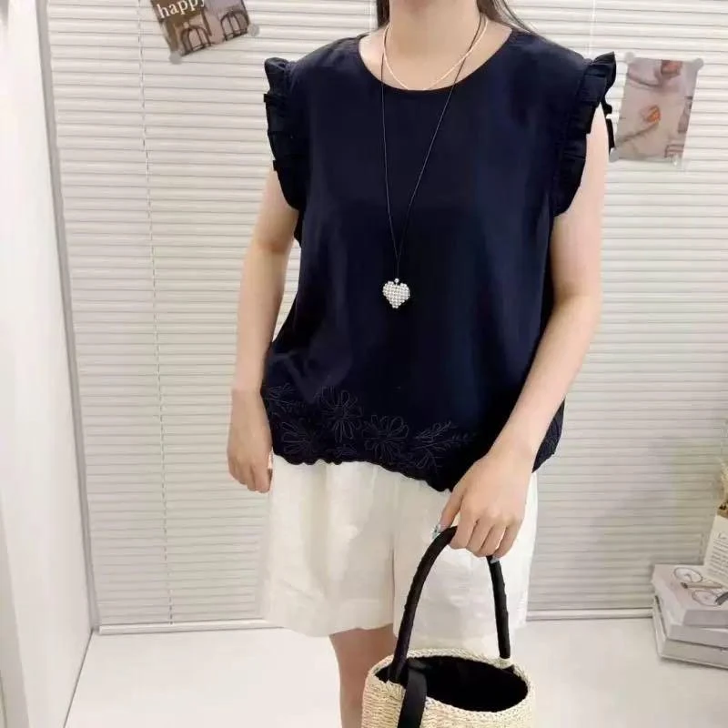 夏季新款气质刺绣百搭衬衫39060