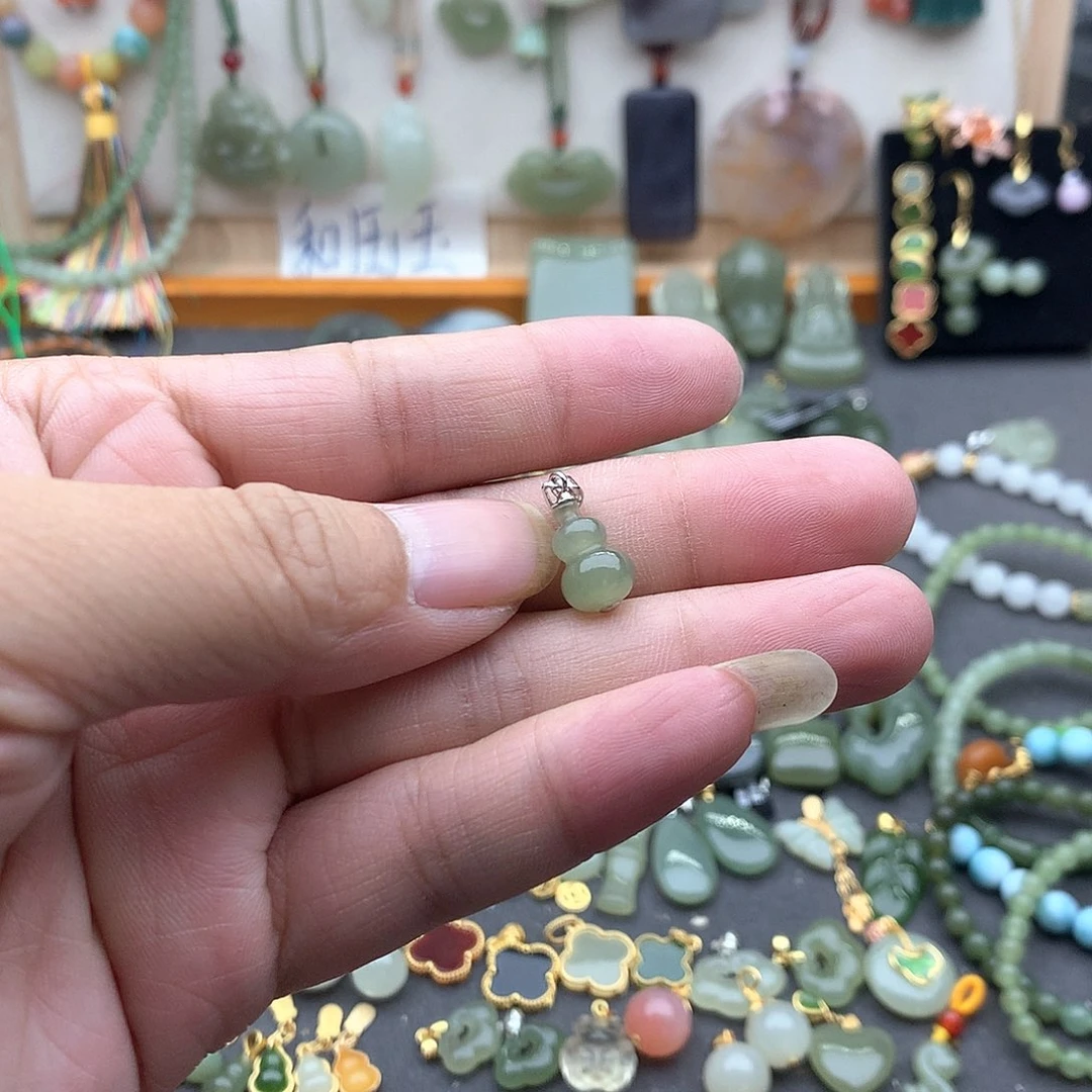 和田玉银S925镶嵌吊坠(不含链)