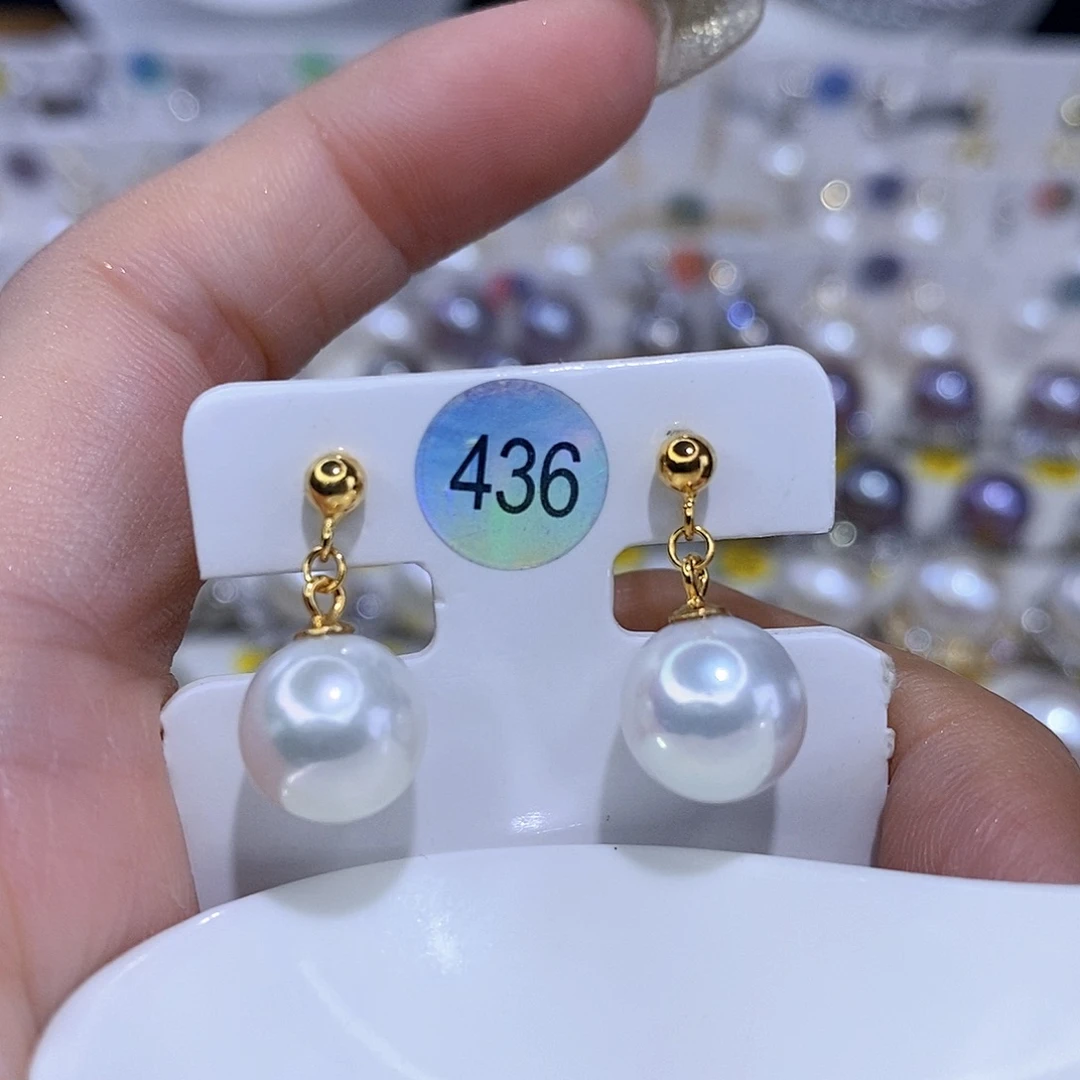 银S925镶嵌耳饰淡水珍珠