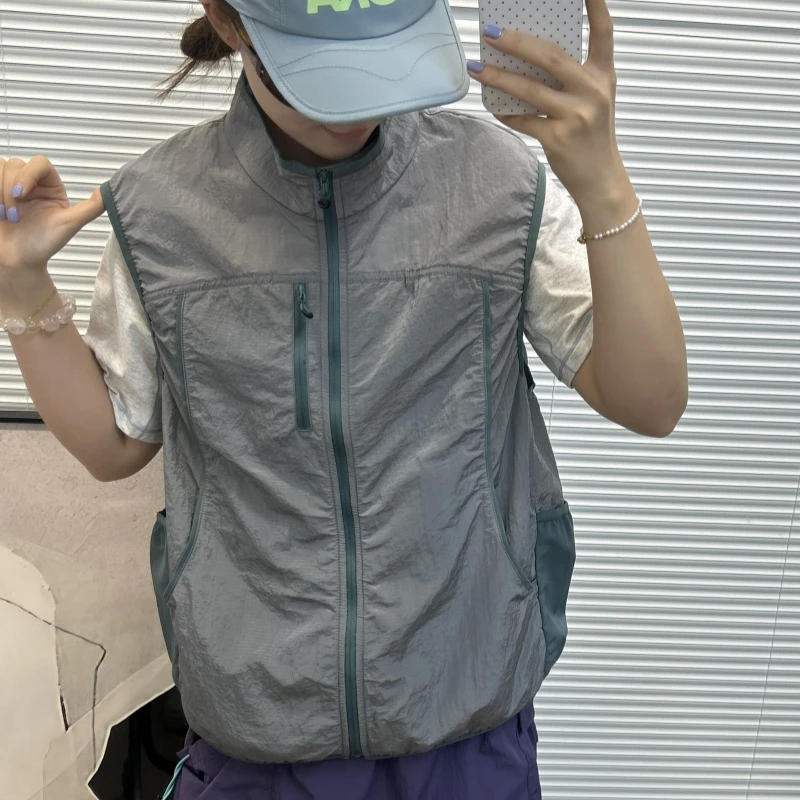 【叠穿层次感密码】夏季户外山系拼色马甲轻量透气百搭坎肩男女情侣