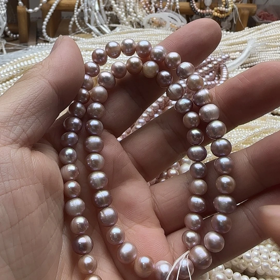 别***包淡水珍珠半成品未镶嵌7-8近圆无核（160）