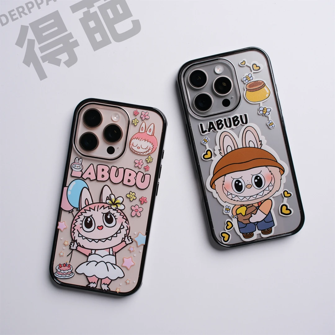 得葩卡通拉布布四角防摔苹果16promax手机壳iphone15pro软边14/13