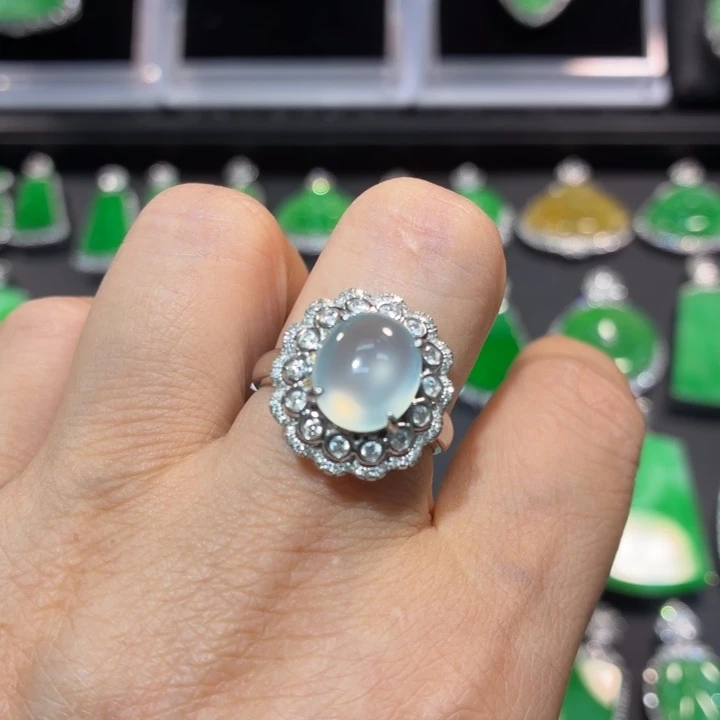 翡翠18K金镶嵌吊坠(不含链)翡翠