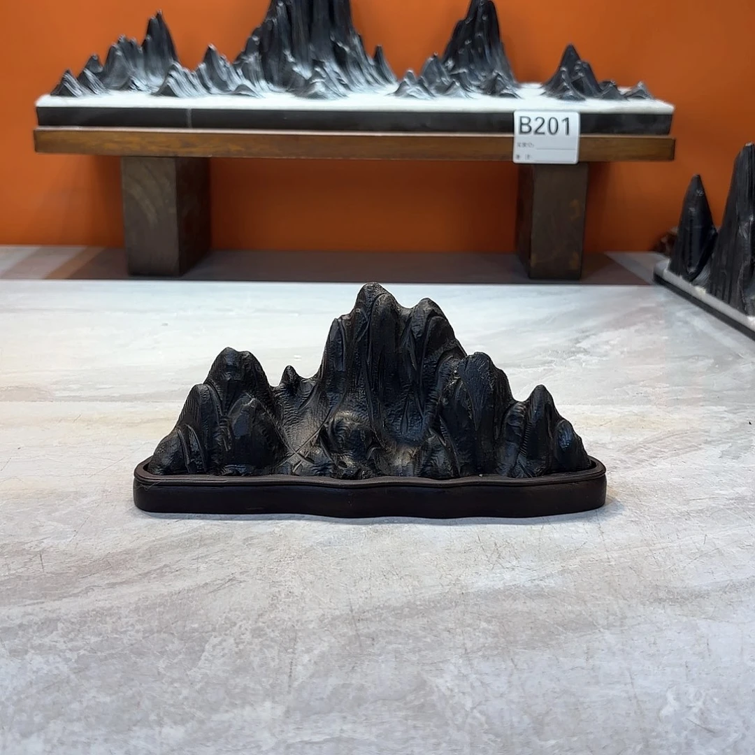 摆件深**兰灵璧石奇石摆件