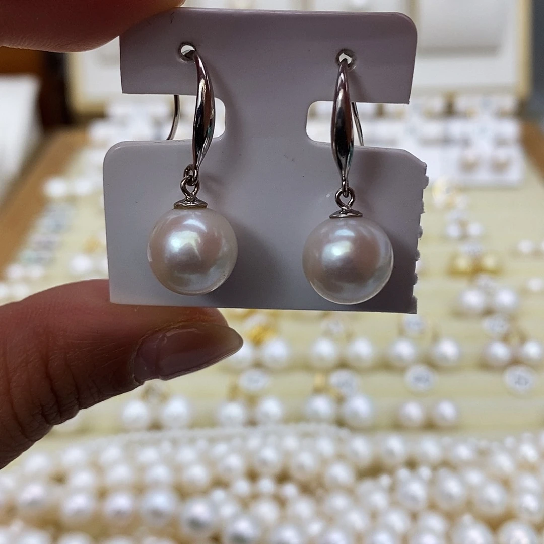 淡水珍珠耳饰银S925镶嵌