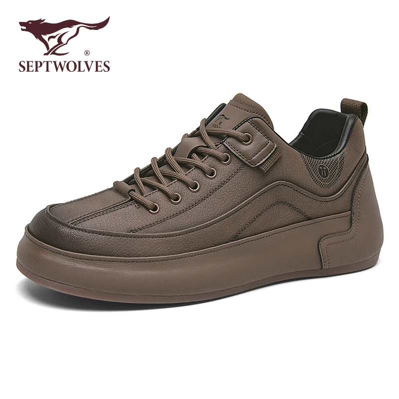 七匹狼男鞋2025新款秋冬软底舒适上班工作板鞋男复古潮流休闲皮鞋