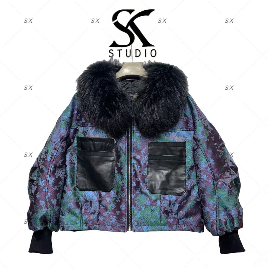 8661轻奢女款时尚上衣（貉子毛领配羊皮）SXZY-2505