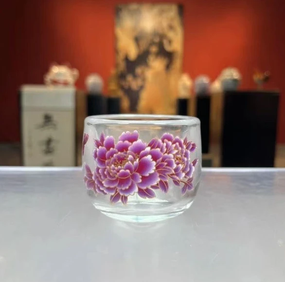 《国色天香》水晶玻璃主人杯