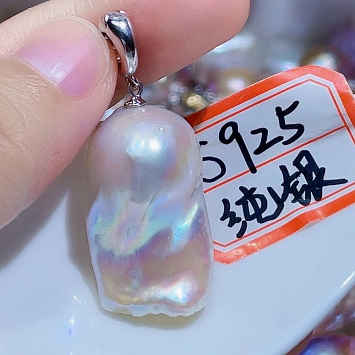 淡水珍珠银S925镶嵌颈饰