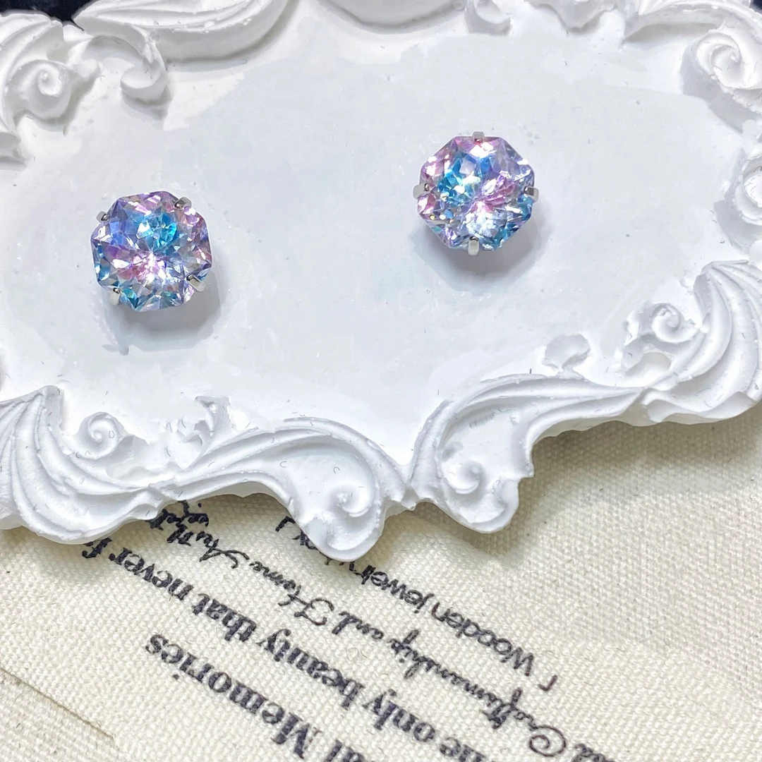 钛钢合成锆石耳饰 福利清货锆石耳钉小众耳骨钉耳蜗钉