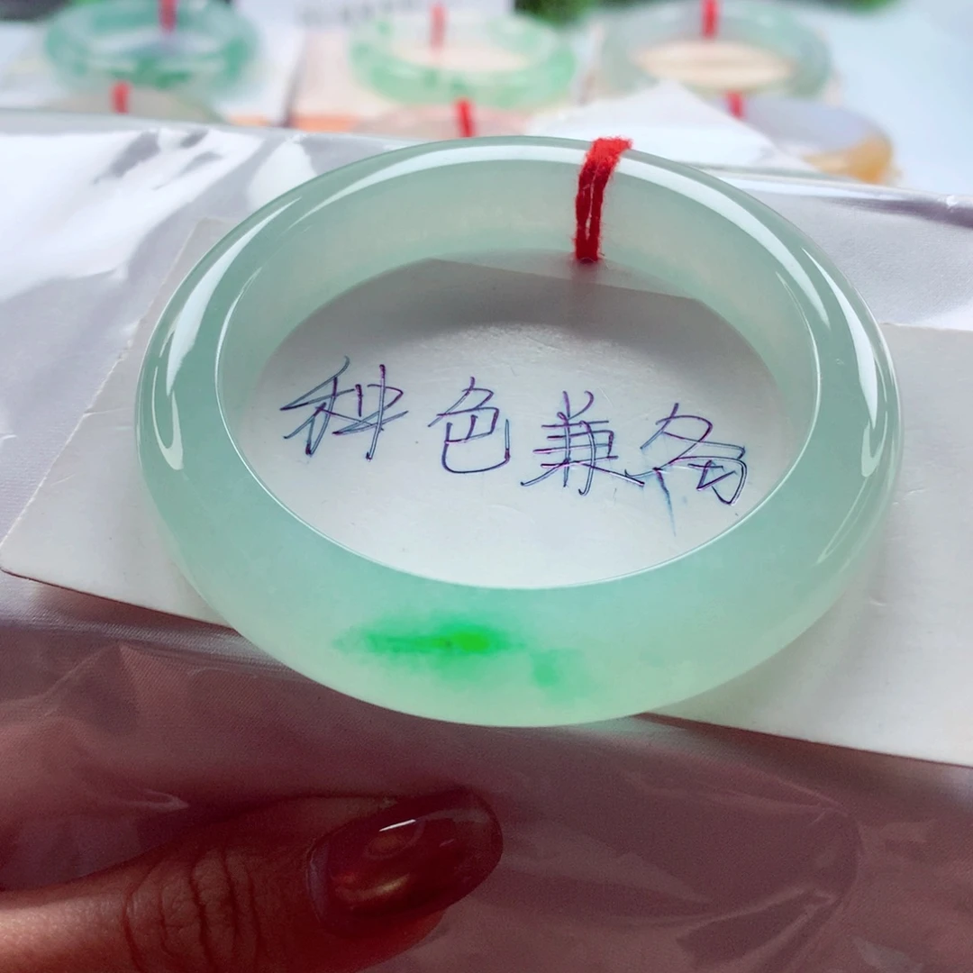 翡翠未镶嵌手镯55.2 点翠线翠值千金（闪购14）灵