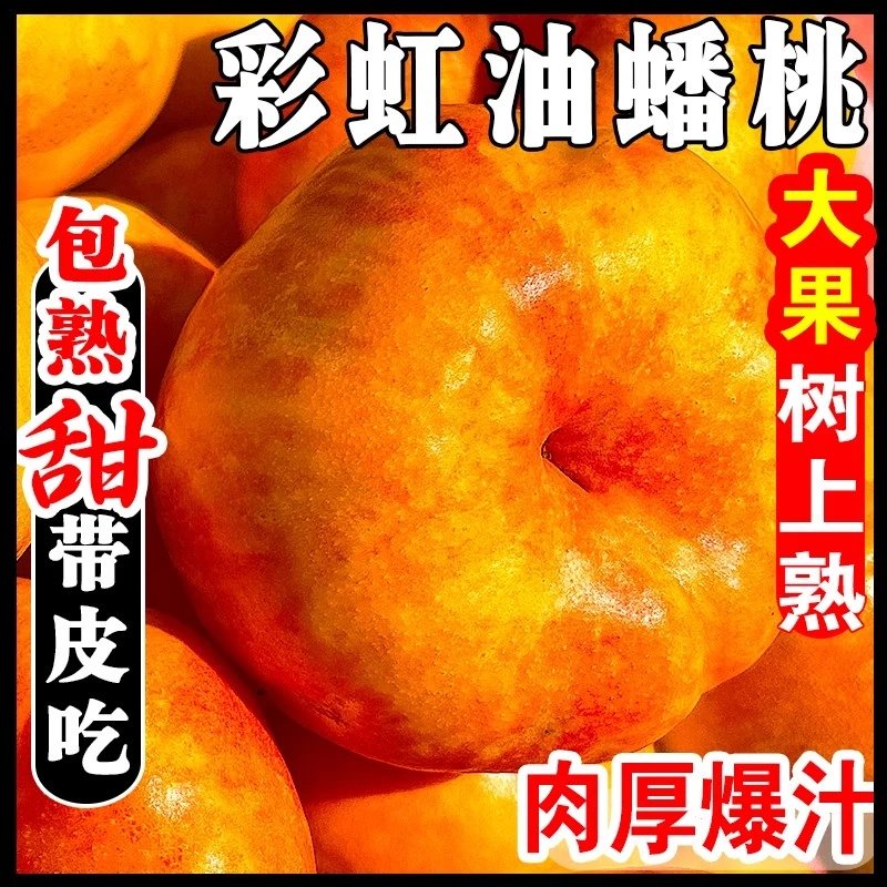【黄金彩虹蟠桃】山东正宗蒙阴紫霞油蟠桃新鲜次日达尝鲜脆甜多汁油桃当季新鲜水果桃子桃子同城送山东省