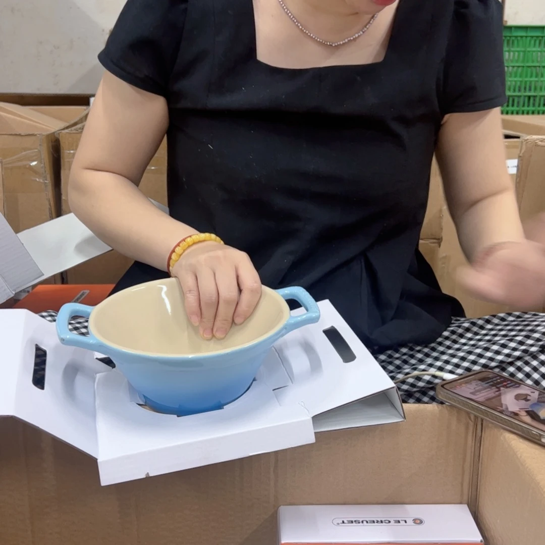 老姊妹家瓷器好漂亮蓝色双耳wan