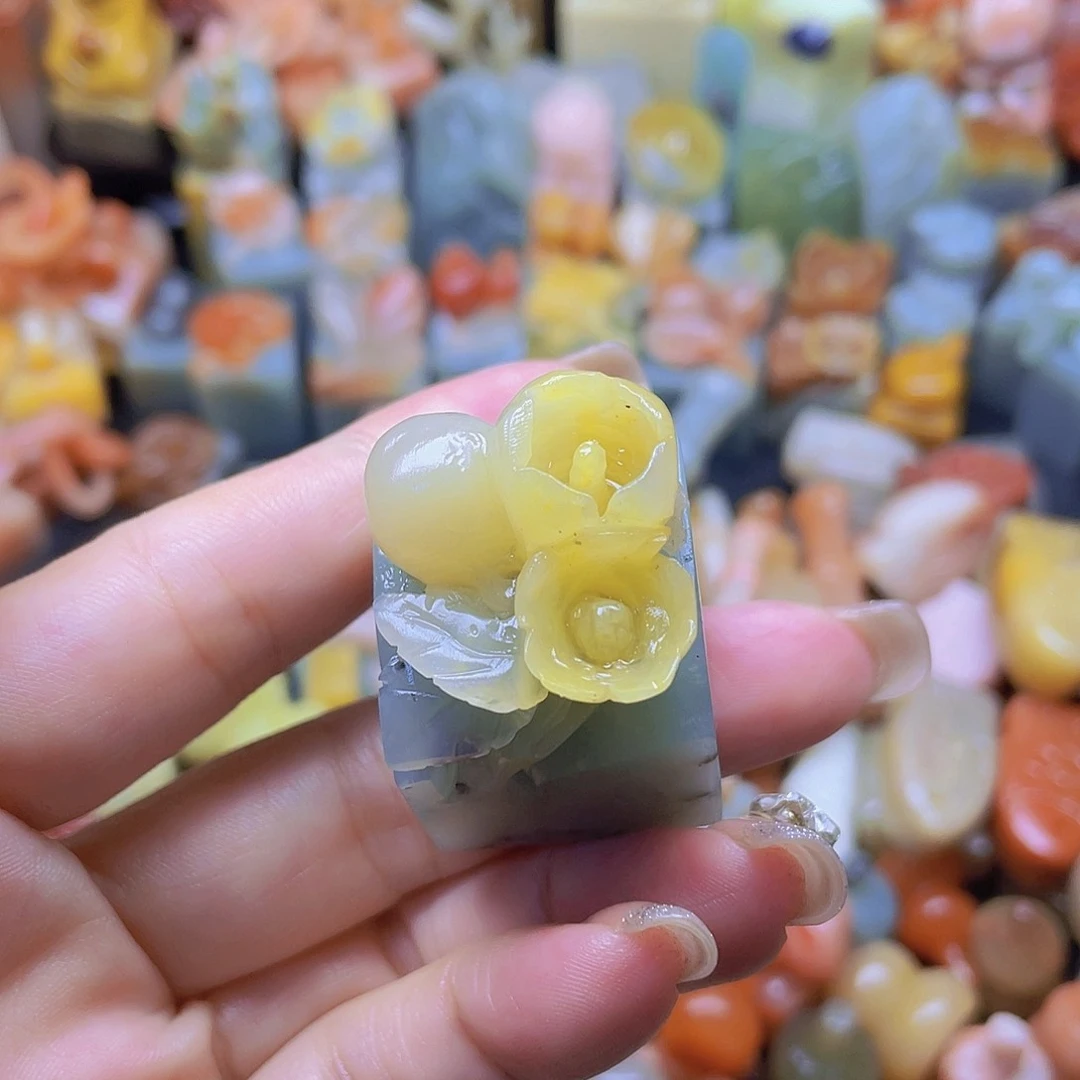 青田石印石花开富贵