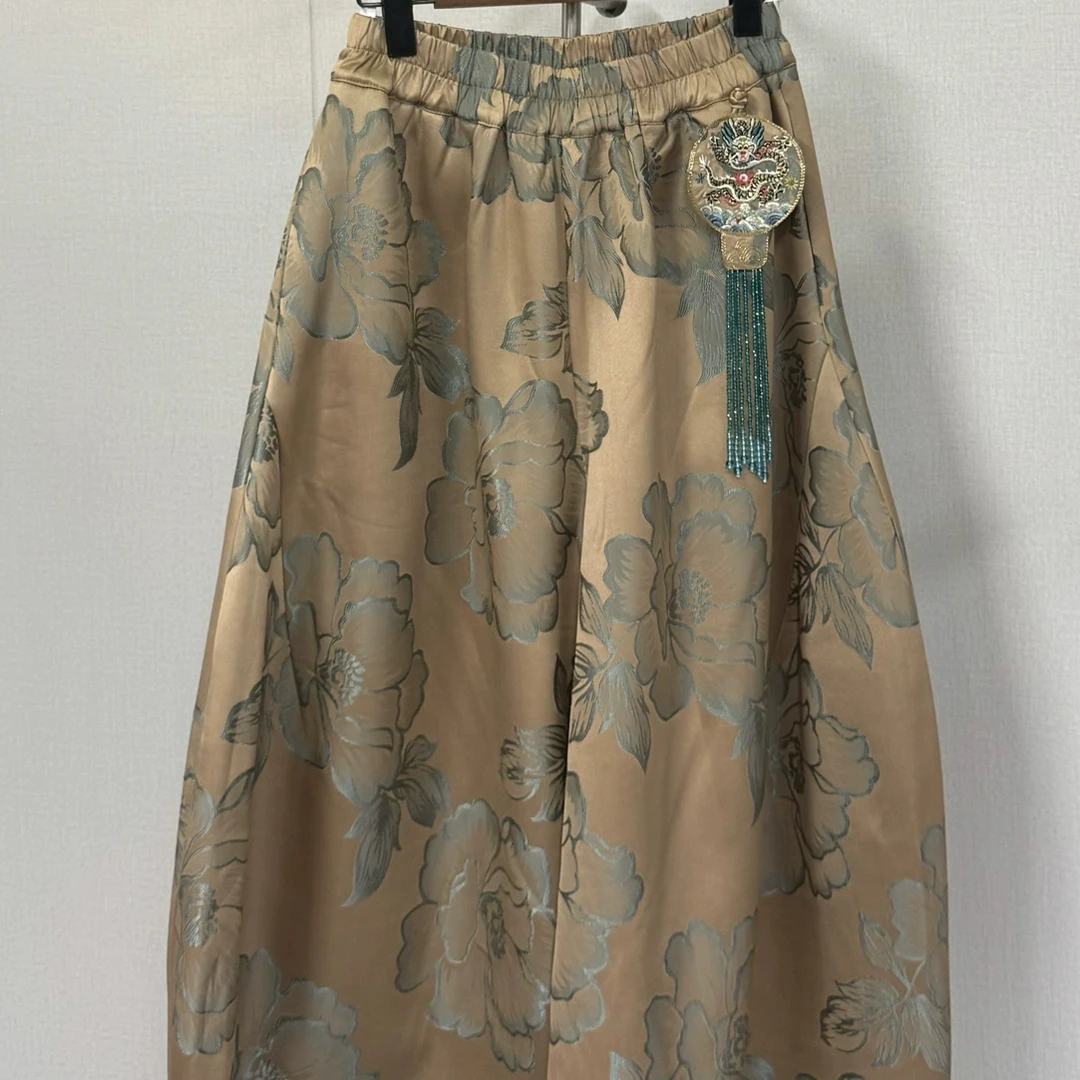 卿风出品冬季新款6032加绒加厚国风休闲花苞裤南瓜裤女裤宽松