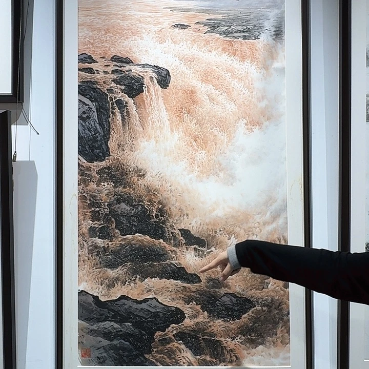 国画国画作品壶口金涛