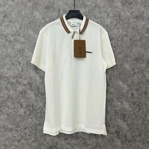 未使用 BURBERRY/博柏利 白色字母logo半袖polo上衣