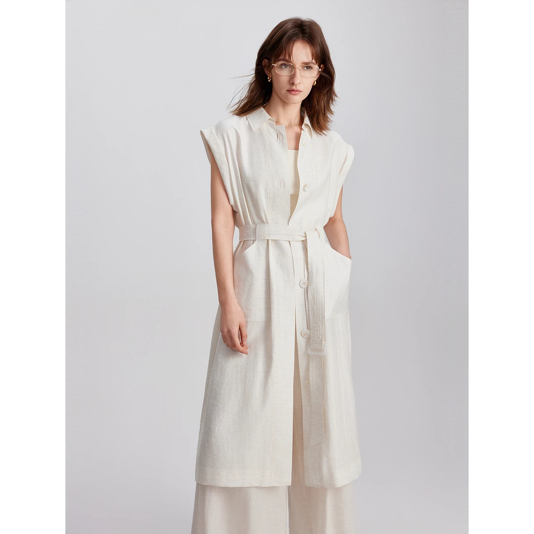 ELLE气质宽松连衣裙女2025新款时尚休闲简约无袖裙子EL47557