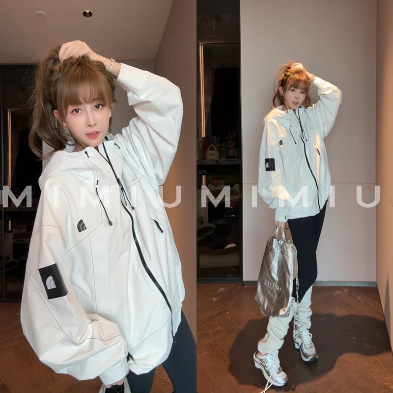 【mimius】P 韩系休闲宽松百搭连帽冲锋衣外套 G08281