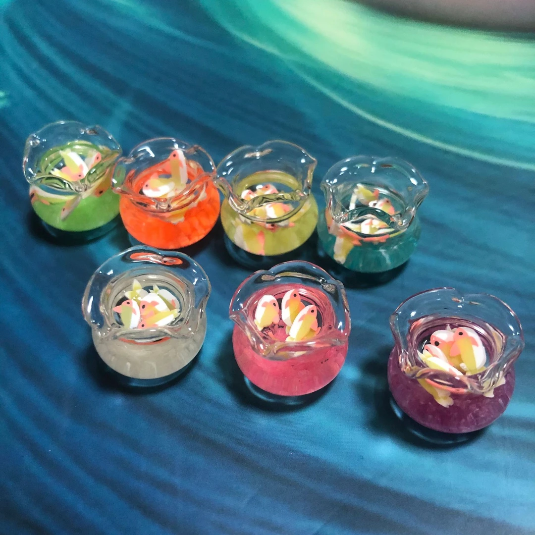 真品造景鱼缸小摆件超亮！超亮！夜光玻璃鱼缸车载独立包装摆件