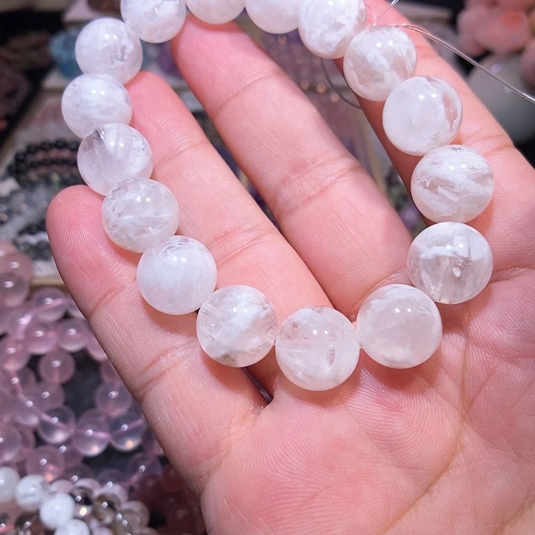未镶嵌手链水晶白雪花13.5mm