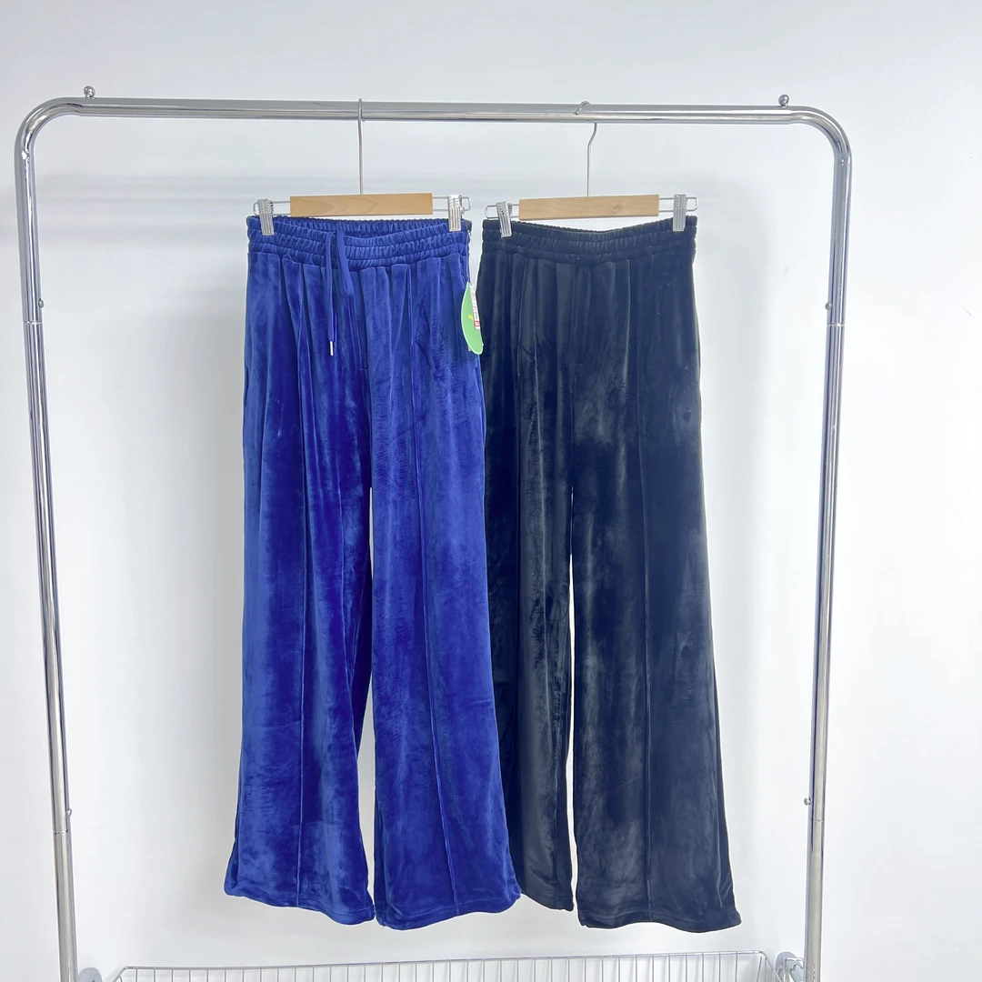 L133 两色丝绒亲肤软糯舒适感松紧腰阔腿裤