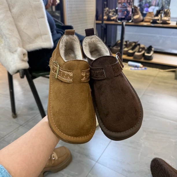 毛毛鞋博肯女鞋冬款厚毛女鞋