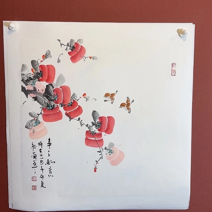 国画听兰老师花鸟