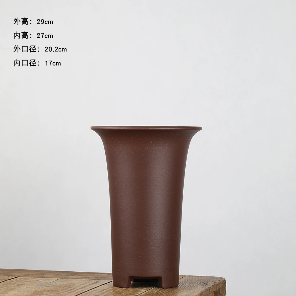 春晓精品紫砂花盆原矿紫泥瓢口兰花盆建兰蕙兰大颗兰花造景盆