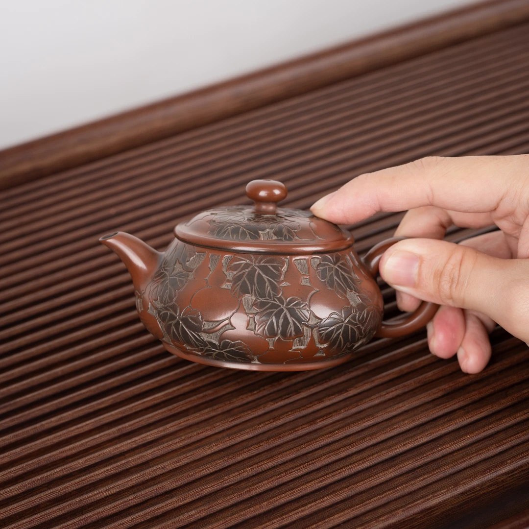 福禄西施/明炉壶 葫芦雕刻 广西坭兴陶全手工茶具