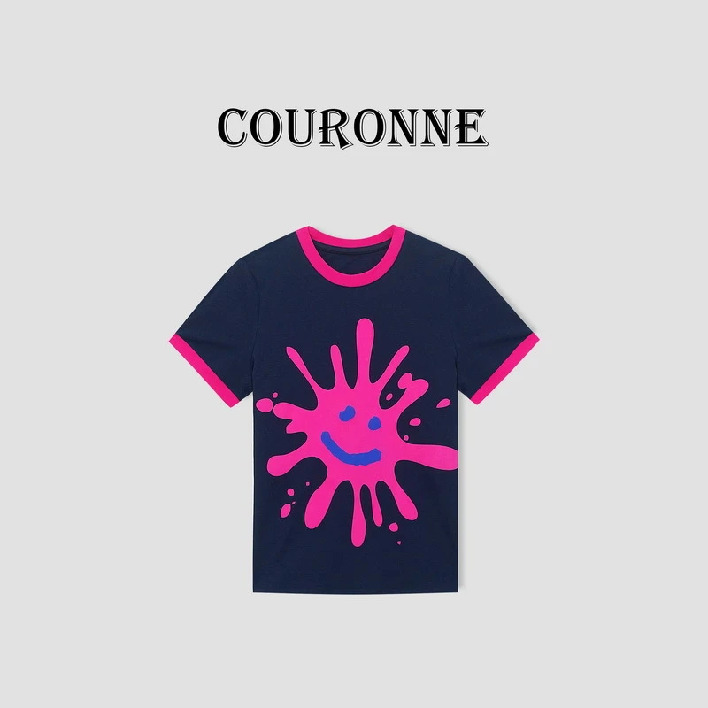 【桐桐】-潮牌设计感潮酷修身百搭圆领短袖打底上衣24946