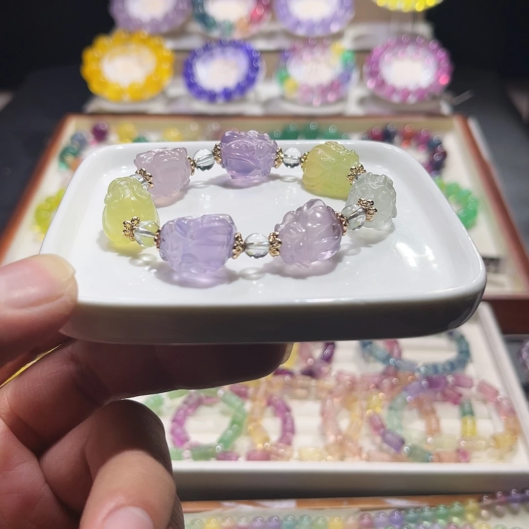 萤石手串未镶嵌福利款龙龟14m。！！