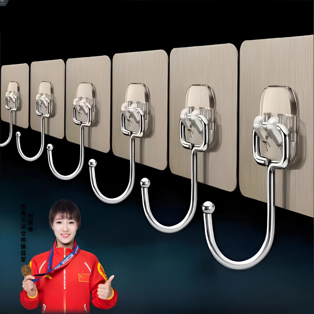 【10个】大号挂钩客厅强力免打孔挂钩厨房浴室粘胶墙壁承重无痕挂钩