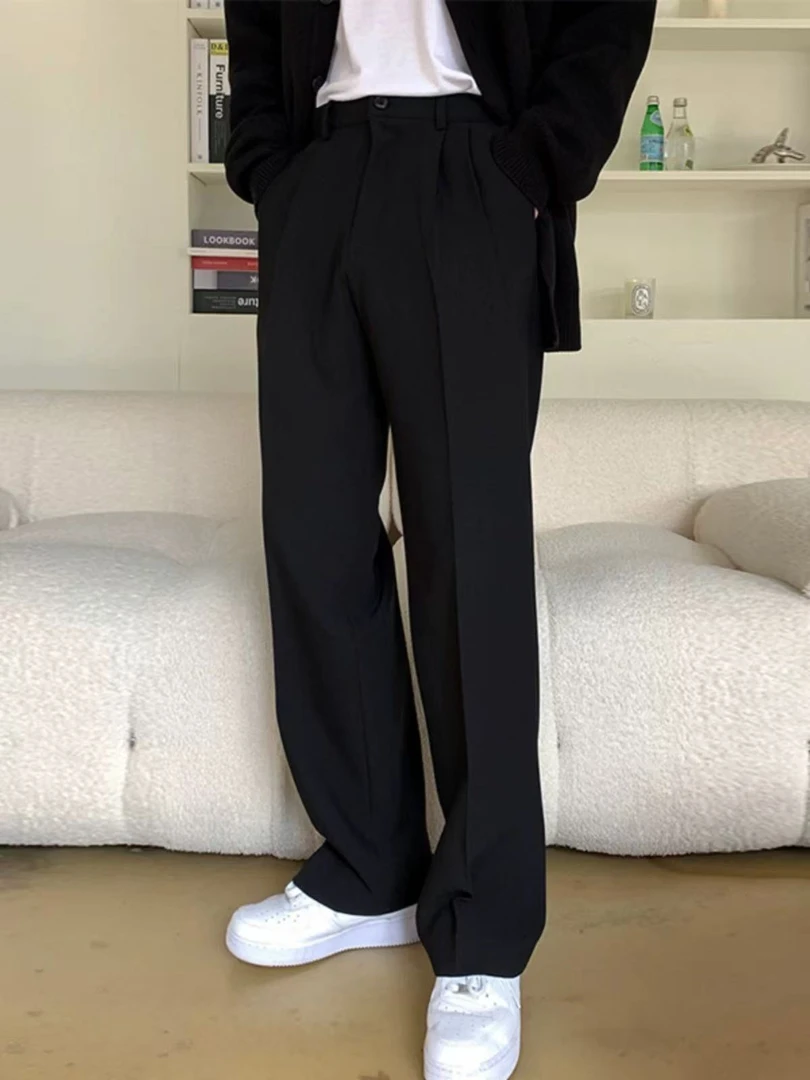 2号链接【潮流男装牛仔裤直筒小脚阔腿哈伦老爹破洞裤随机
