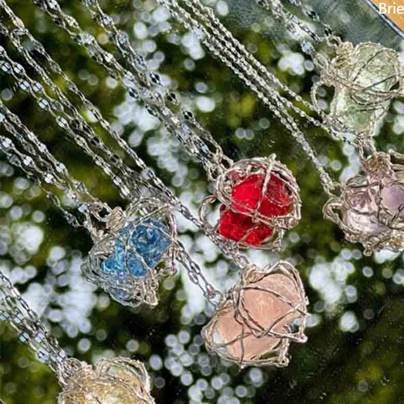 Brie风对撞水晶项链高级感小众学生礼物简约灵魂百搭