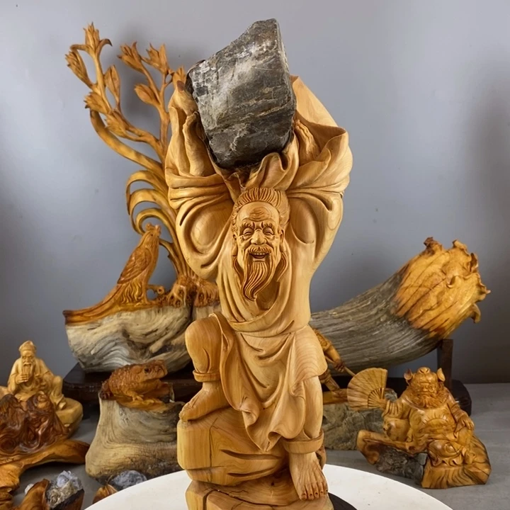柏木（崖柏）碧***。天然抱石